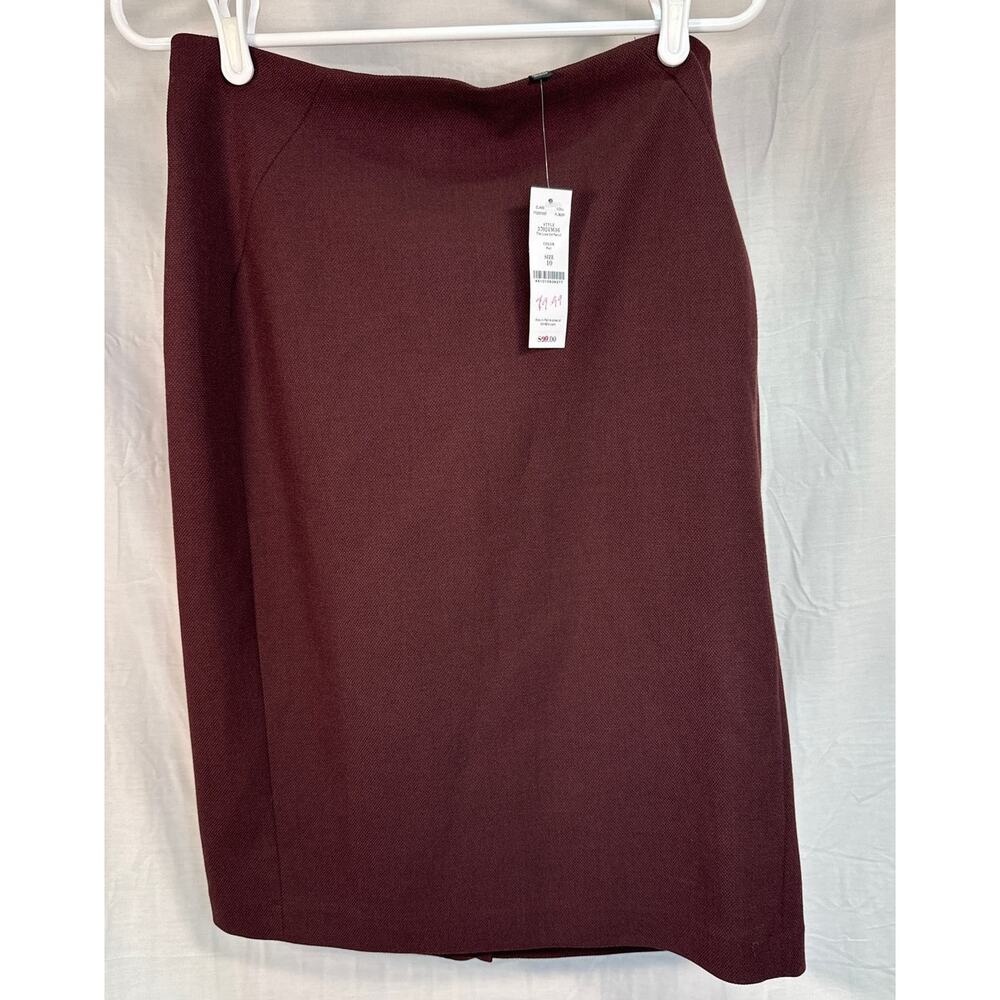 White House Black Market Burgundy Skirt Size‎ 10 NWT